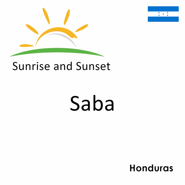 Sunrise and sunset times for Saba, Honduras