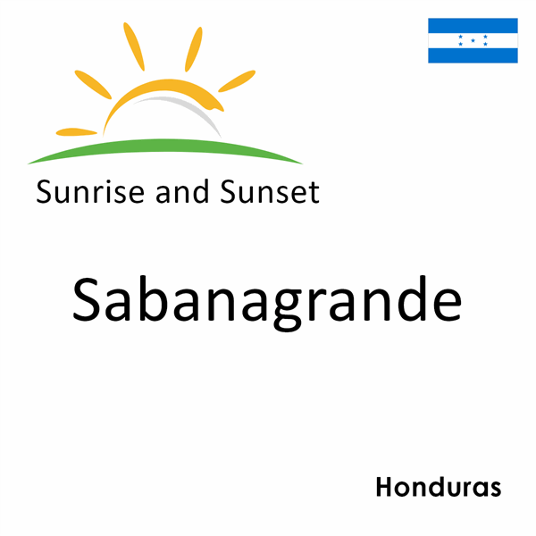 Sunrise and sunset times for Sabanagrande, Honduras