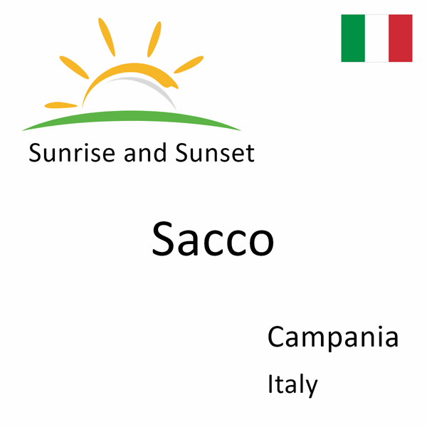 Sunrise and sunset times for Sacco, Campania, Italy