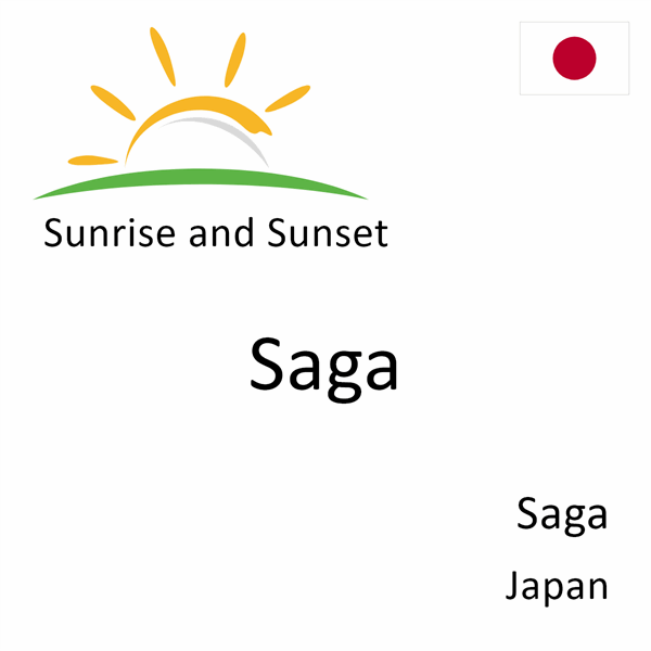 Sunrise and sunset times for Saga, Saga, Japan