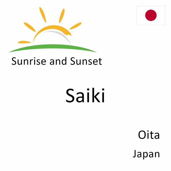 Sunrise and sunset times for Saiki, Oita, Japan