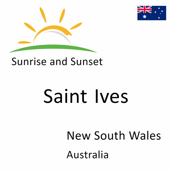 Sunrise and sunset times for Saint Ives, New South Wales, Australia