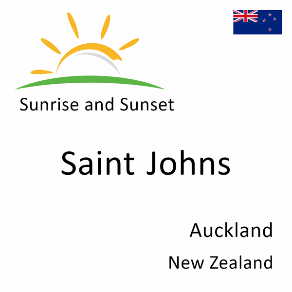 Sunrise and sunset times for Saint Johns, Auckland, New Zealand