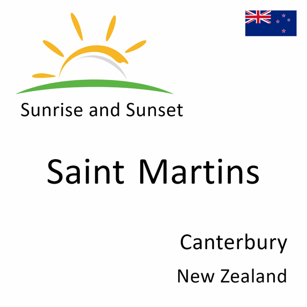 Sunrise and sunset times for Saint Martins, Canterbury, New Zealand