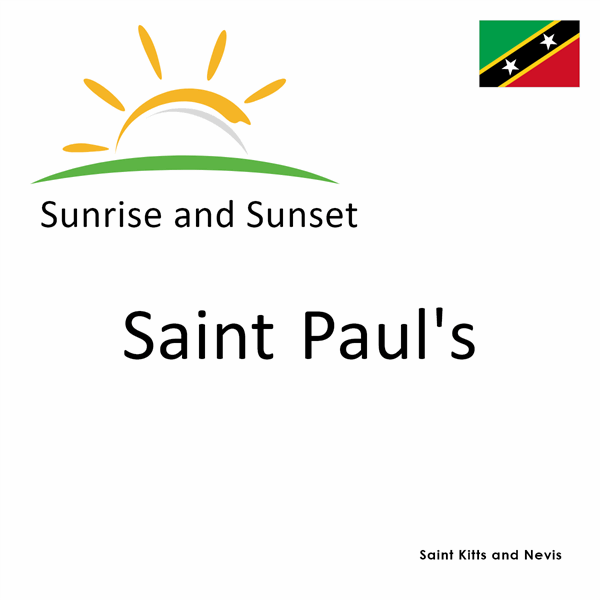 Sunrise and sunset times for Saint Paul's, Saint Kitts and Nevis