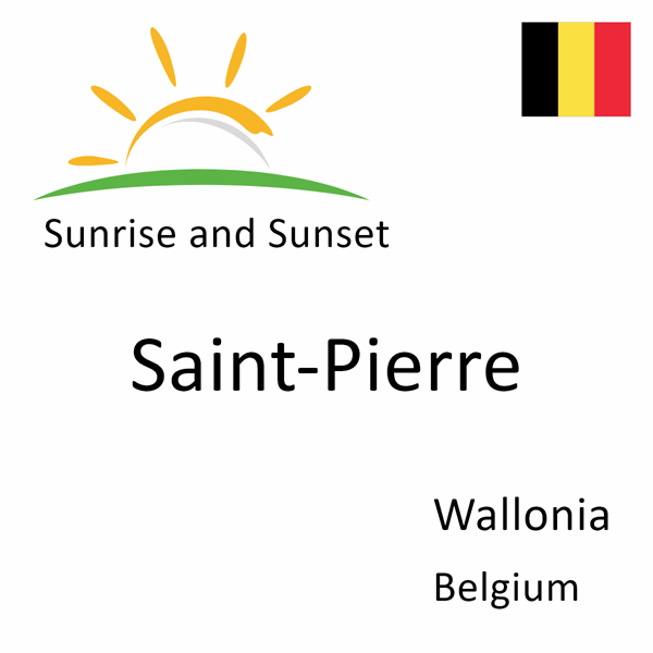 Sunrise and sunset times for Saint-Pierre, Wallonia, Belgium