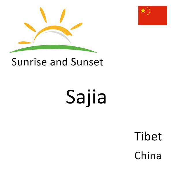 Sunrise and sunset times for Sajia, Tibet, China