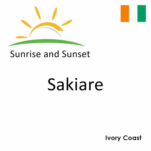 Sunrise and sunset times for Sakiare, Ivory Coast