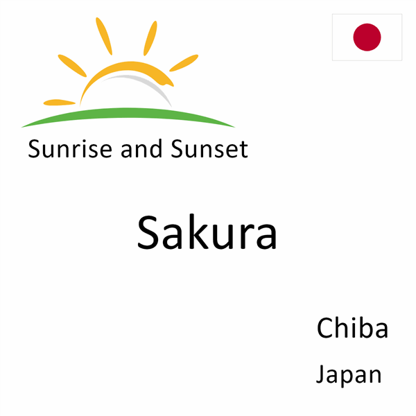 Sunrise and sunset times for Sakura, Chiba, Japan