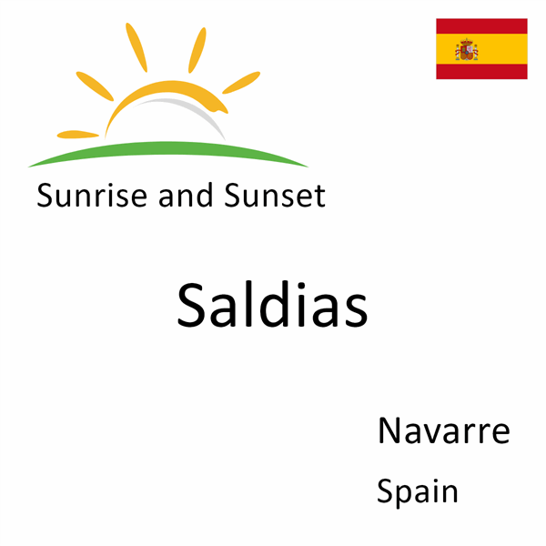 Sunrise and sunset times for Saldias, Navarre, Spain