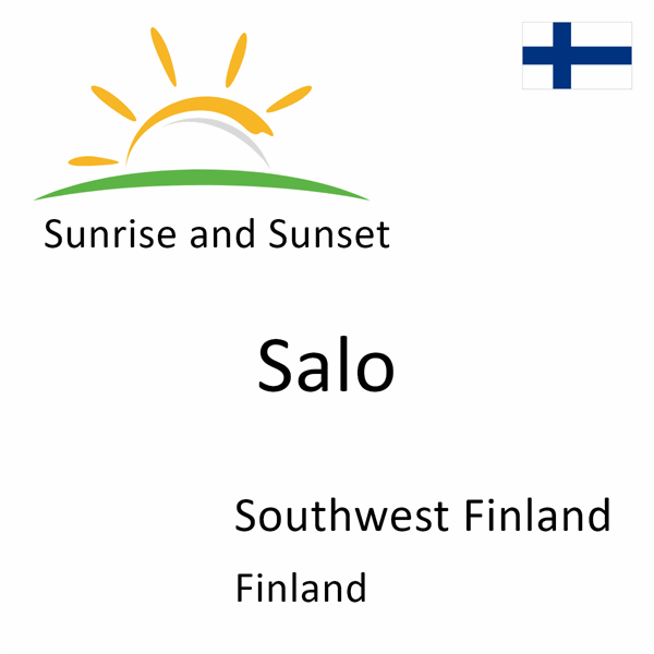 Sunrise and sunset times for Salo, Southwest Finland, Finland