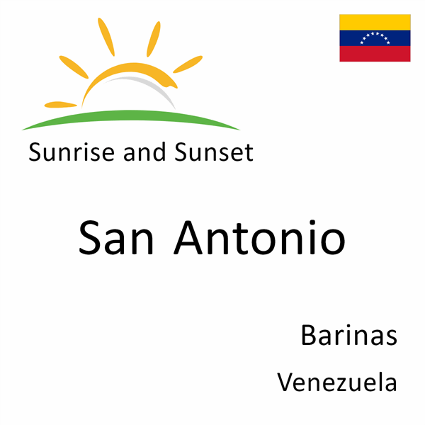 Sunrise and sunset times for San Antonio, Barinas, Venezuela