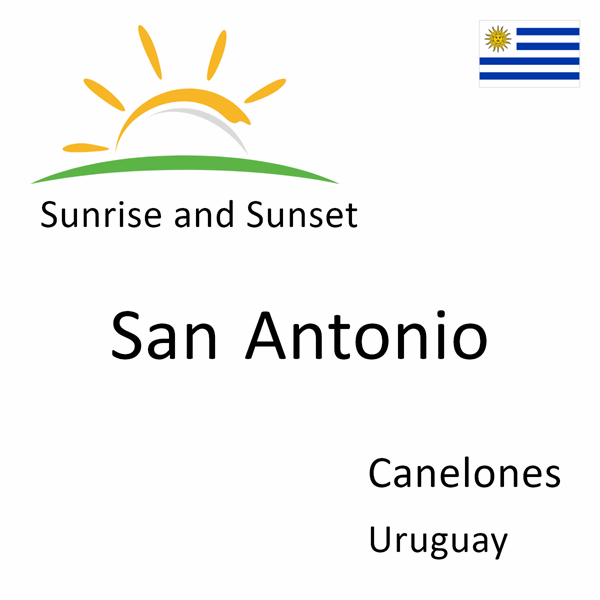 Sunrise and sunset times for San Antonio, Canelones, Uruguay