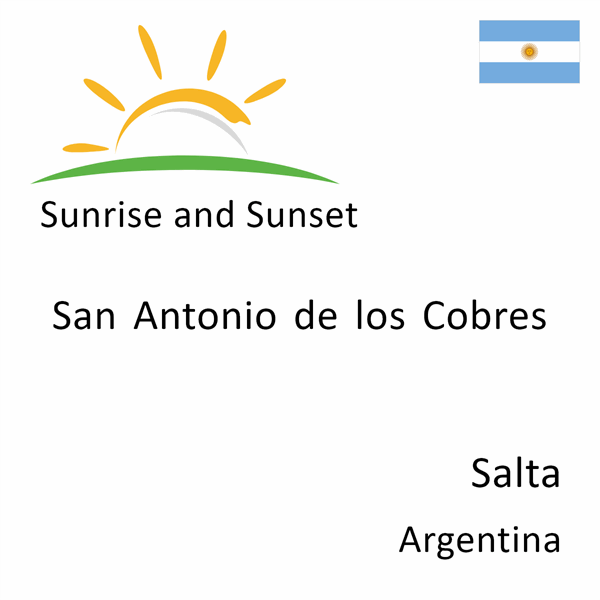 Sunrise and sunset times for San Antonio de los Cobres, Salta, Argentina