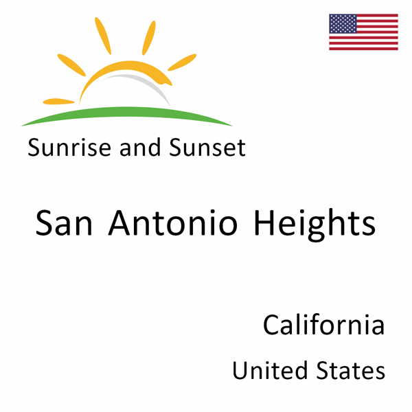 Sunrise and sunset times for San Antonio Heights, California, United States