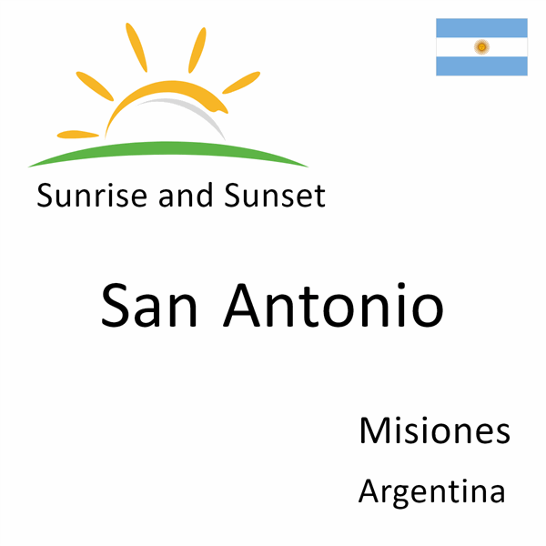 Sunrise and sunset times for San Antonio, Misiones, Argentina