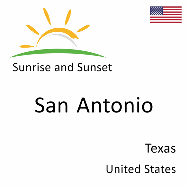 Sunrise and sunset times for San Antonio, Texas, United States