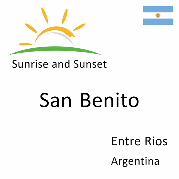 Sunrise and sunset times for San Benito, Entre Rios, Argentina