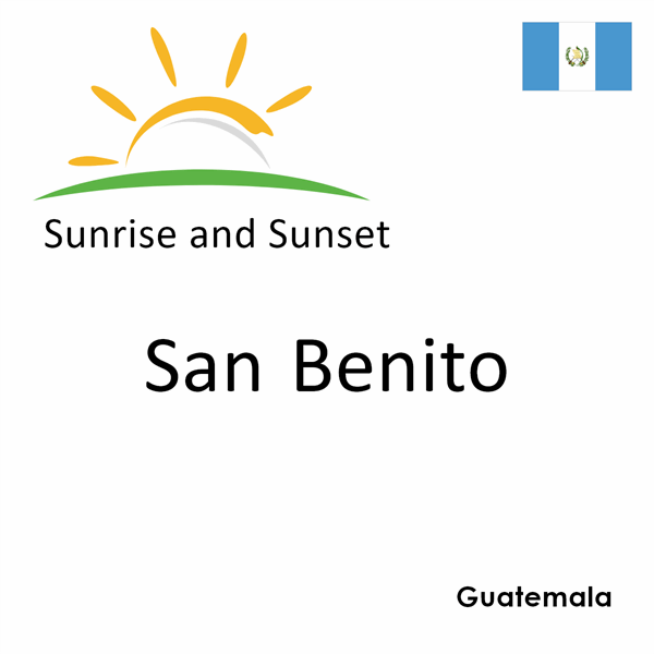 Sunrise and sunset times for San Benito, Guatemala