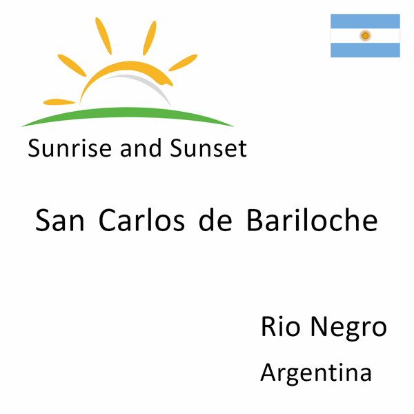 Sunrise and sunset times for San Carlos de Bariloche, Rio Negro, Argentina