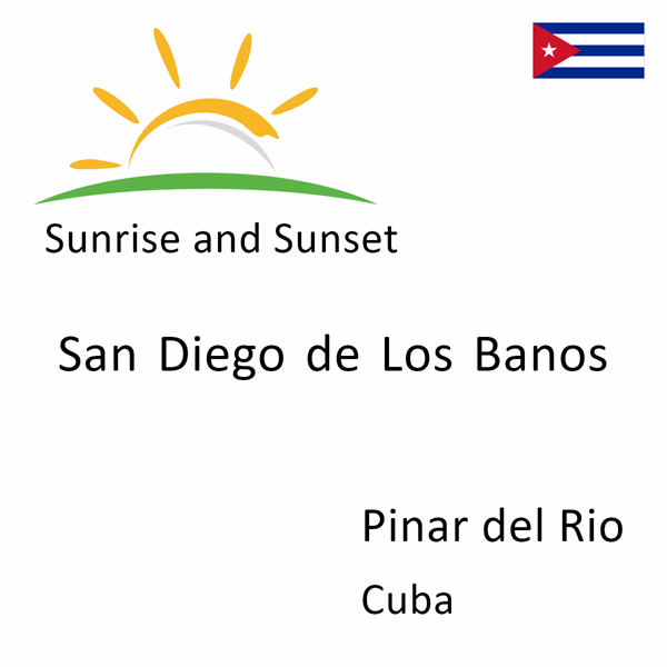 Sunrise and sunset times for San Diego de Los Banos, Pinar del Rio, Cuba