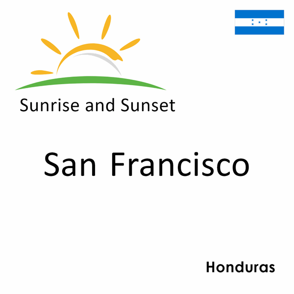 Sunrise and sunset times for San Francisco, Honduras