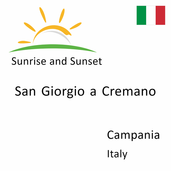 Sunrise and sunset times for San Giorgio a Cremano, Campania, Italy