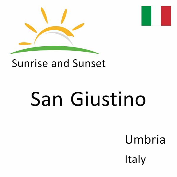 Sunrise and sunset times for San Giustino, Umbria, Italy