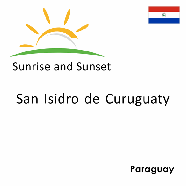 Sunrise and sunset times for San Isidro de Curuguaty, Paraguay