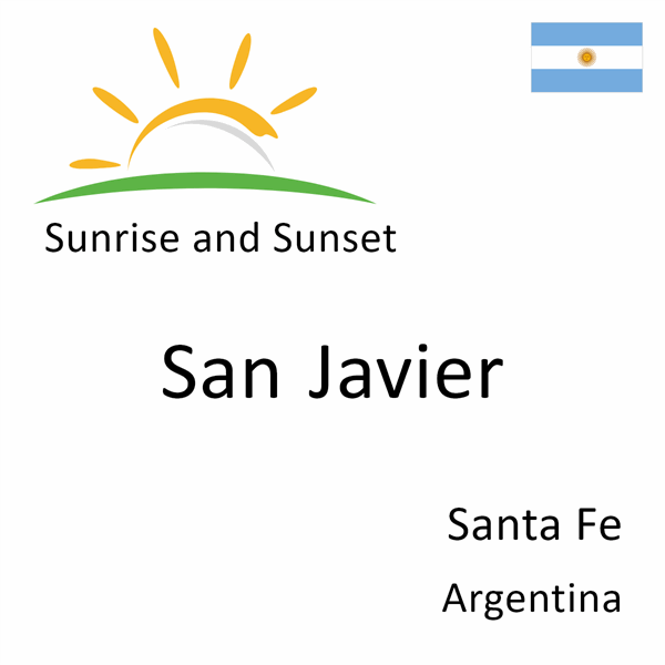 Sunrise and sunset times for San Javier, Santa Fe, Argentina