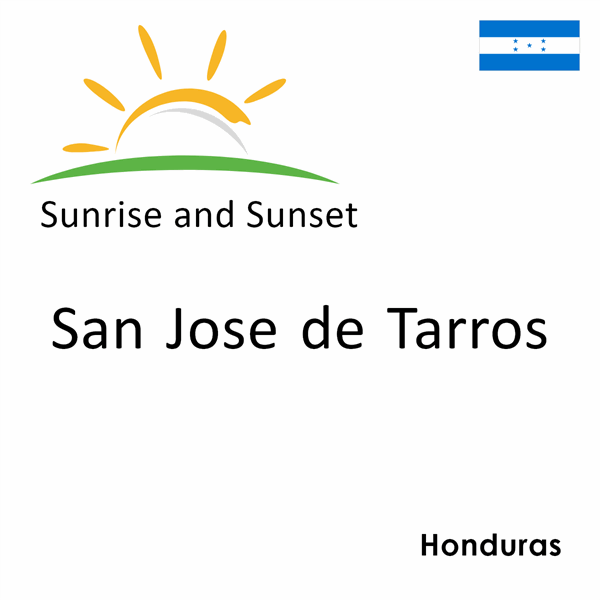 Sunrise and sunset times for San Jose de Tarros, Honduras