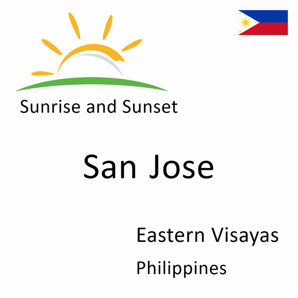 Sunrise and sunset times for San Jose, Eastern Visayas, Philippines