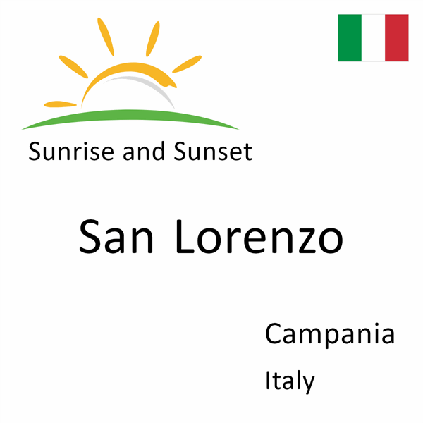 Sunrise and sunset times for San Lorenzo, Campania, Italy