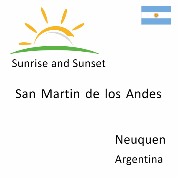 Sunrise and sunset times for San Martin de los Andes, Neuquen, Argentina
