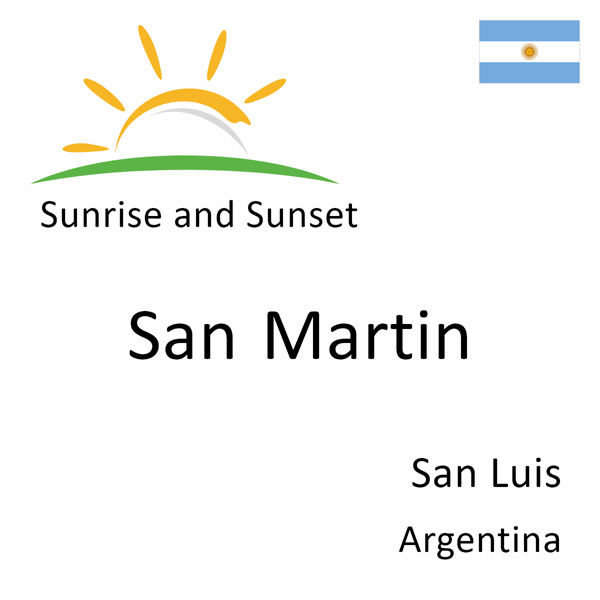 Sunrise and sunset times for San Martin, San Luis, Argentina