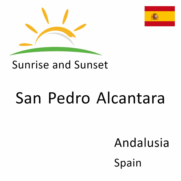 Sunrise and sunset times for San Pedro Alcantara, Andalusia, Spain