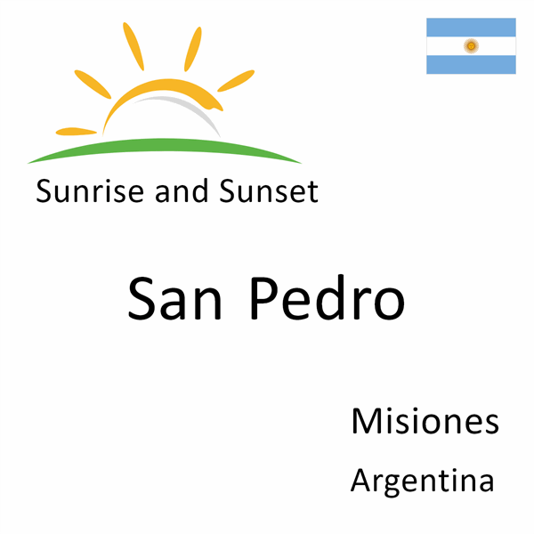 Sunrise and sunset times for San Pedro, Misiones, Argentina