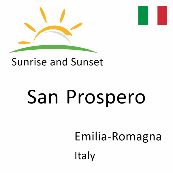 Sunrise and sunset times for San Prospero, Emilia-Romagna, Italy