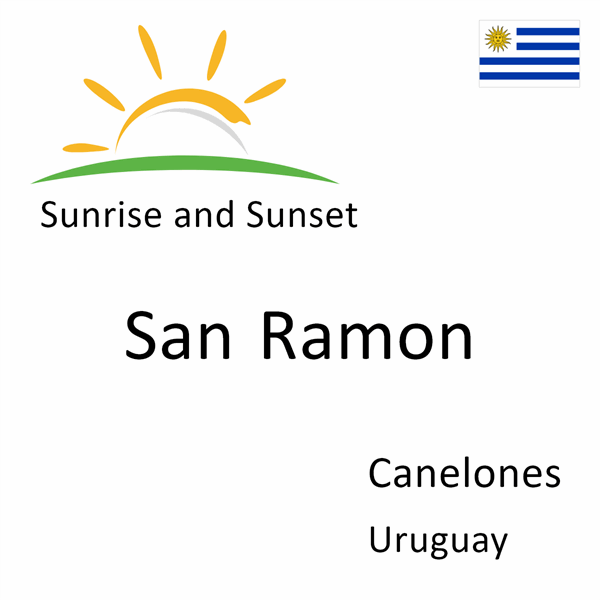 Sunrise and sunset times for San Ramon, Canelones, Uruguay