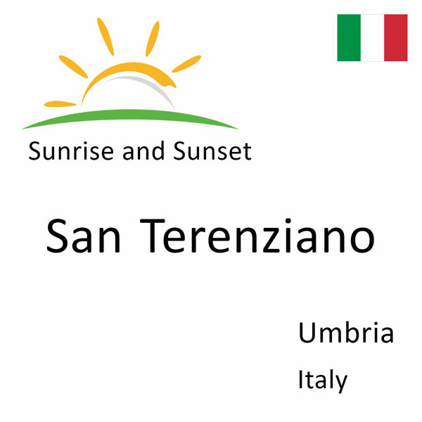 Sunrise and sunset times for San Terenziano, Umbria, Italy