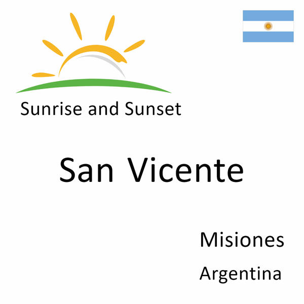 Sunrise and sunset times for San Vicente, Misiones, Argentina