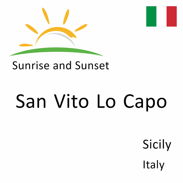 Sunrise and sunset times for San Vito Lo Capo, Sicily, Italy