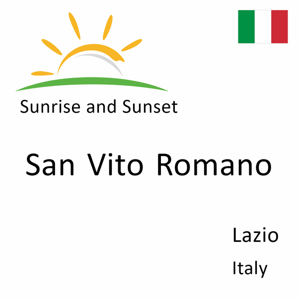 Sunrise and sunset times for San Vito Romano, Lazio, Italy