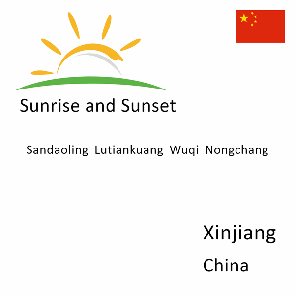 Sunrise and sunset times for Sandaoling Lutiankuang Wuqi Nongchang, Xinjiang, China