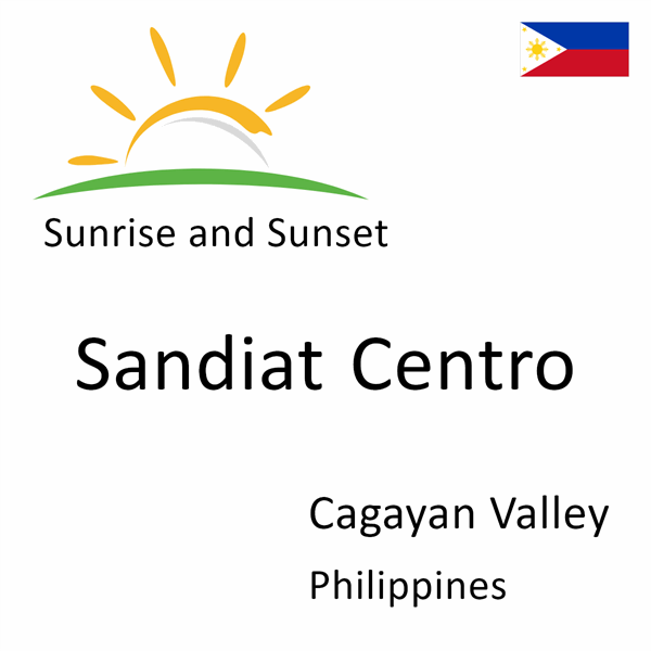 Sunrise and sunset times for Sandiat Centro, Cagayan Valley, Philippines