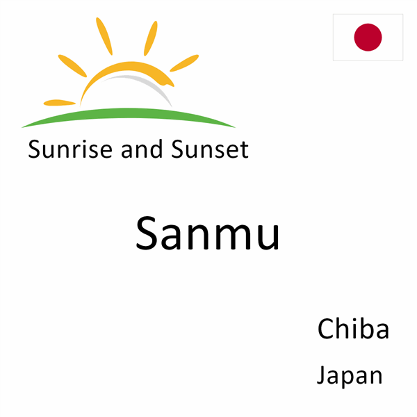 Sunrise and sunset times for Sanmu, Chiba, Japan