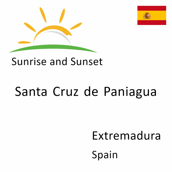 Sunrise and sunset times for Santa Cruz de Paniagua, Extremadura, Spain