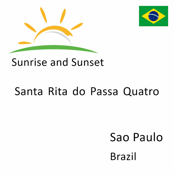Sunrise and sunset times for Santa Rita do Passa Quatro, Sao Paulo, Brazil