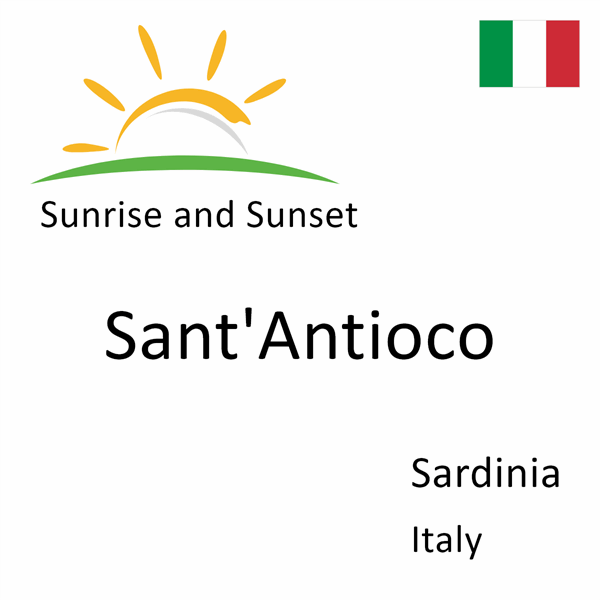 Sunrise and sunset times for Sant'Antioco, Sardinia, Italy