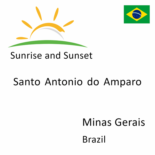 Sunrise and sunset times for Santo Antonio do Amparo, Minas Gerais, Brazil